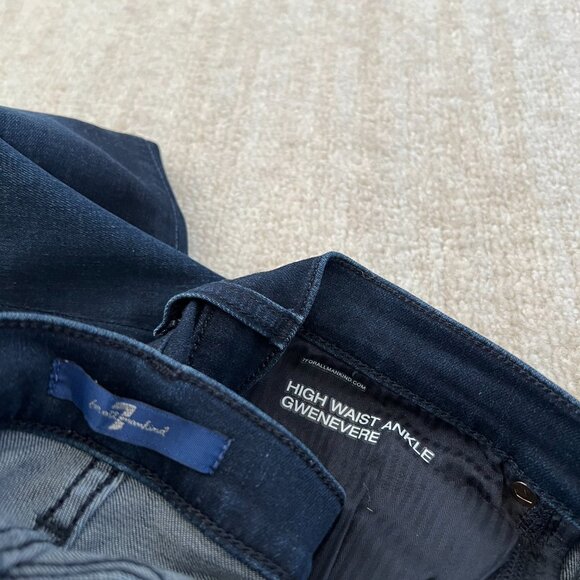 7 For All Mankind Gwenevere High Waist Ankle Blue Jeans 31 - Picture 9 of 10
